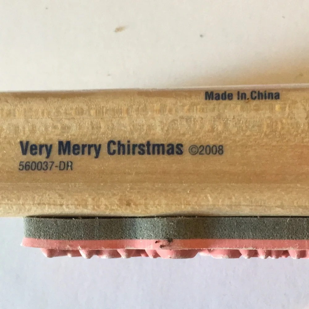 CNWOT Stampabilities “Wishing you a very Merry Christmas” Rubber Stamp